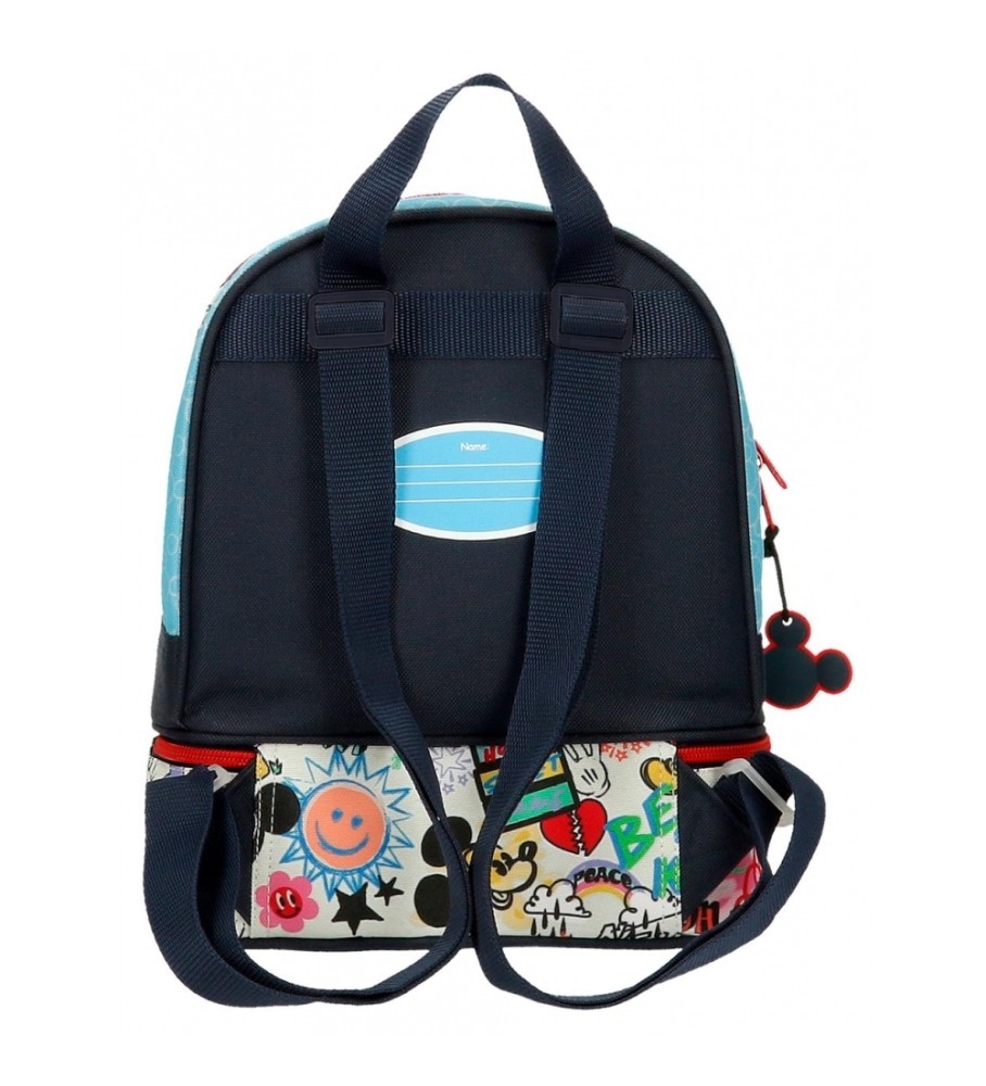 Mochila Disney Mickey Be Cool de 28 cm com lancheira - Azul