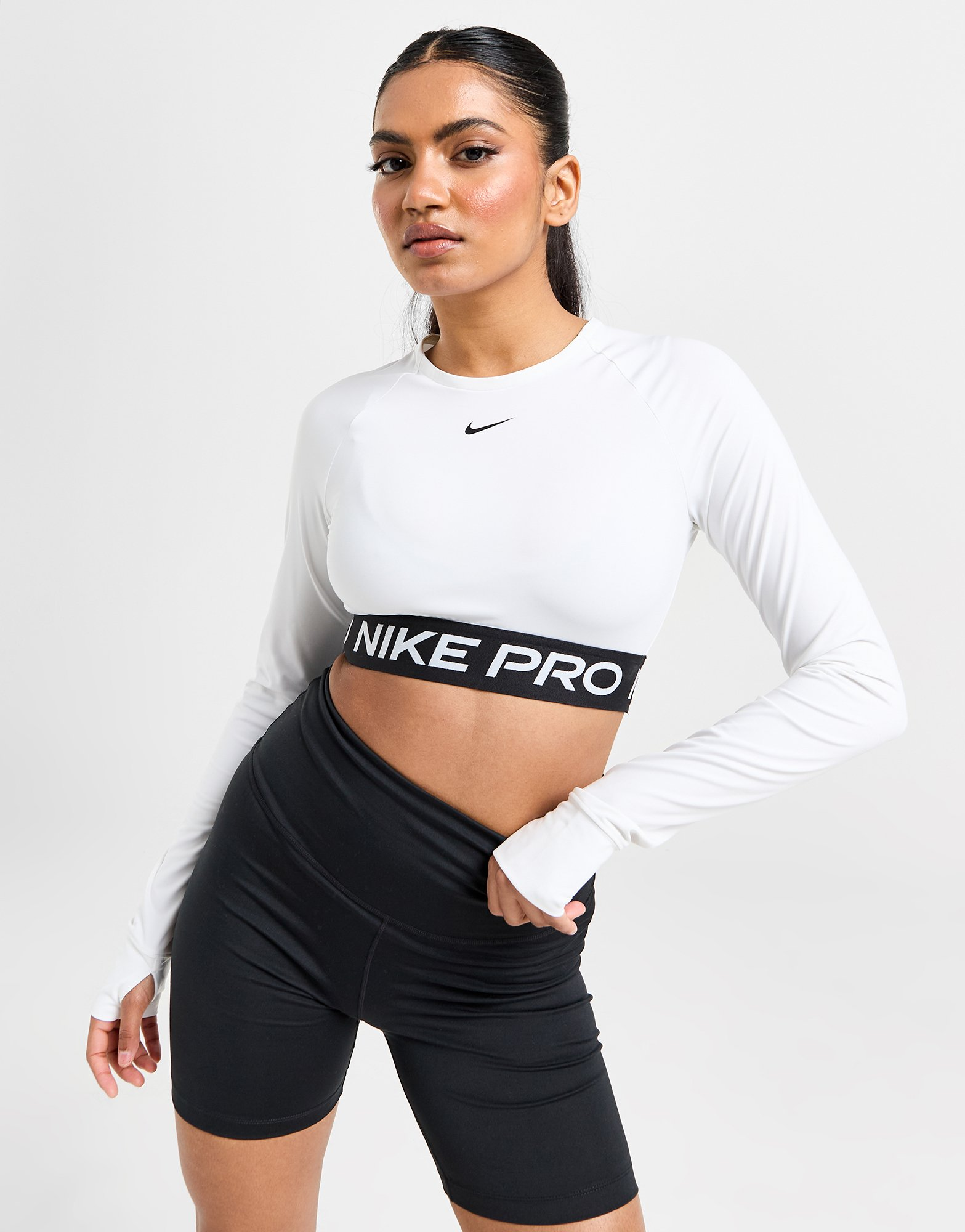 Nike Training Pro Long Sleeve Crop Top