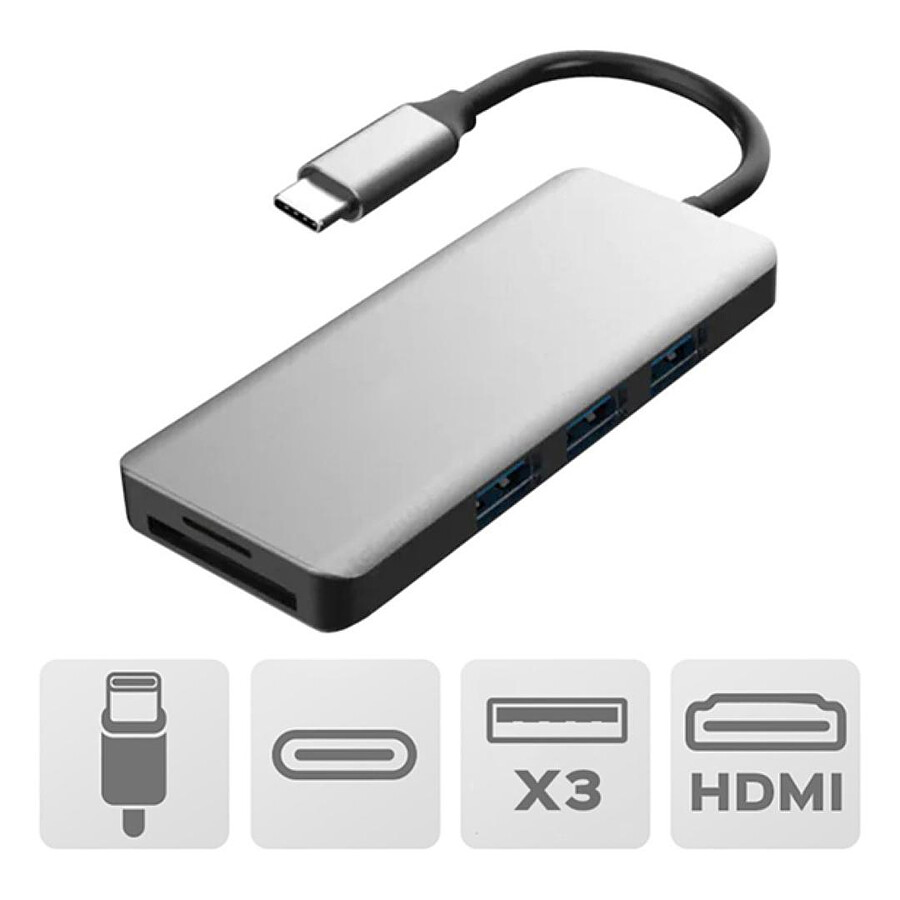 Akashi Hub USB Type-C 7-en-1