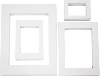 Passepartoutrammer - A3,A4,A5,A6 - 500 G - Hvid - 4X100 Stk
