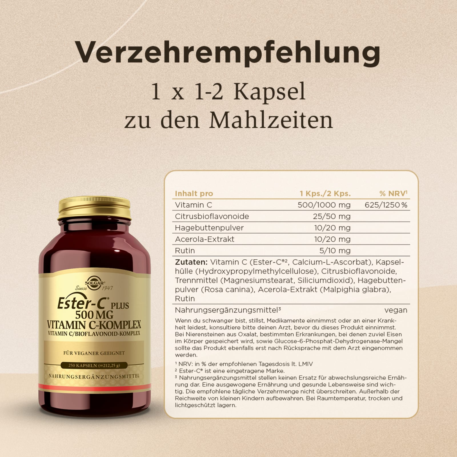 Ester-C Plus 500 mg Vitamin C-Komplex (250 Kapseln)