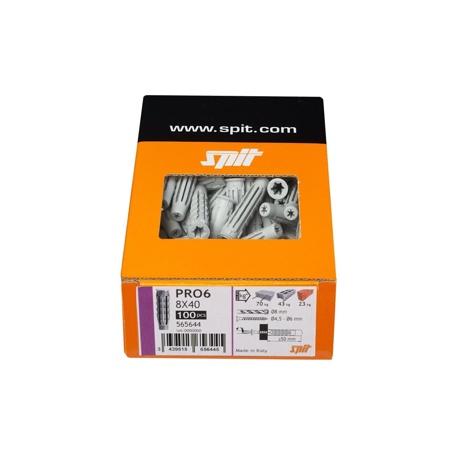 Spit PRO6 universele plug 8x40 mm VE=100 - 565644