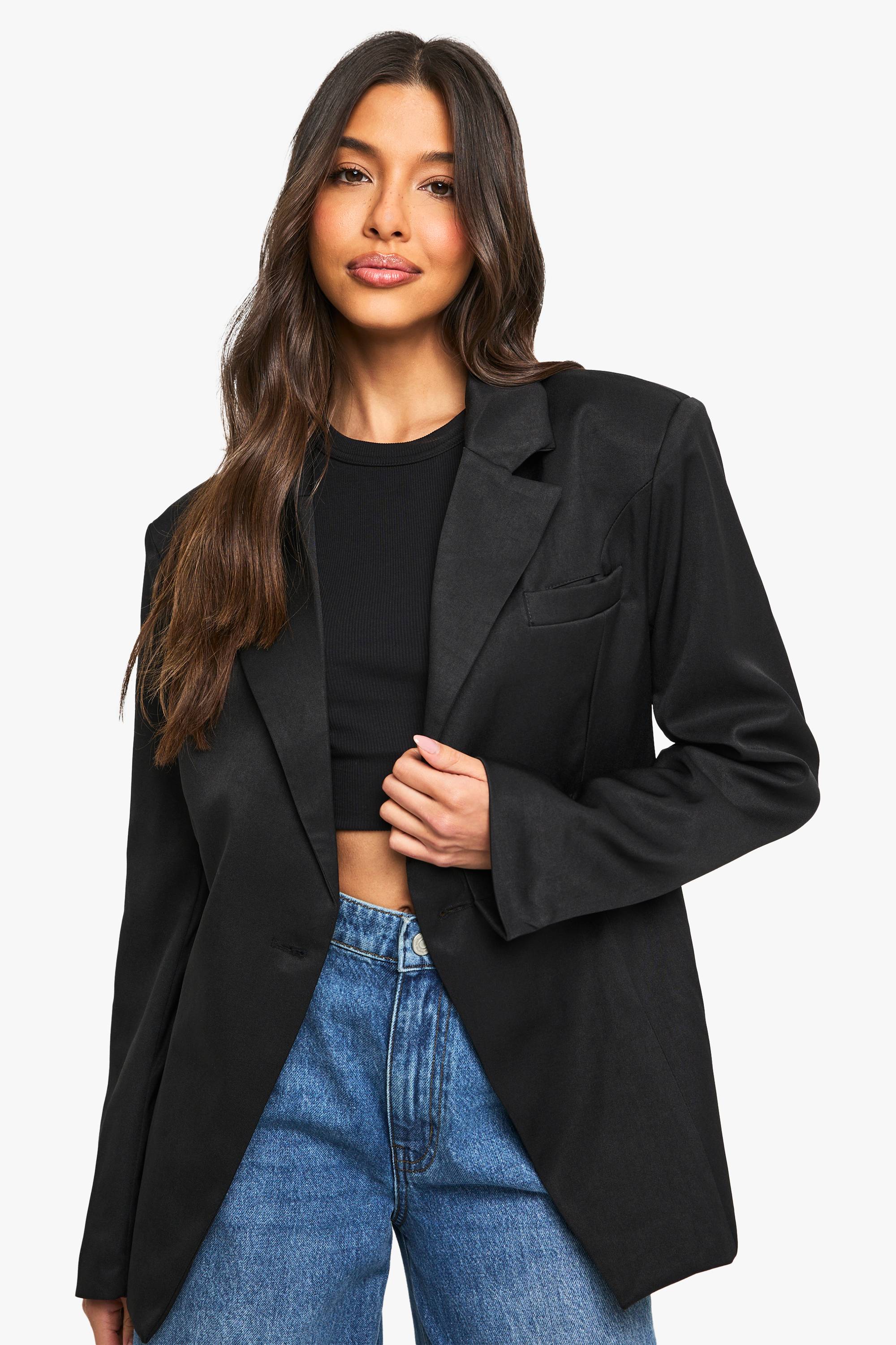 boohoo Blazer tissé sur mesure cintré