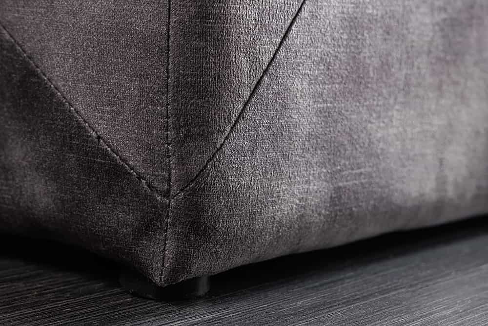 Chesterfield Bettbank EXTRAVAGANCIA 140cm grau Samt mit Stauraum