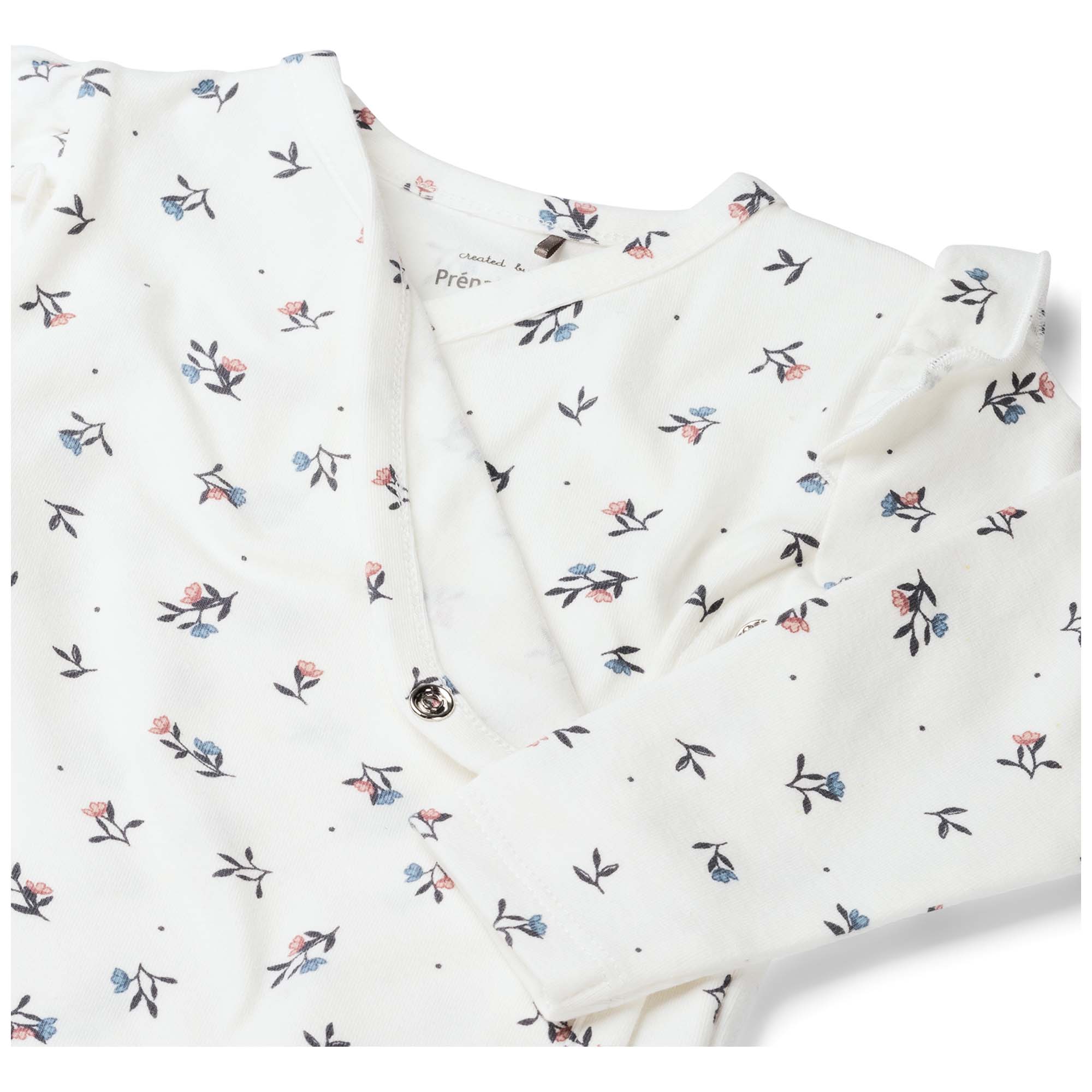 Prénatal newborn overslagshirt lange mouwen all over print wit