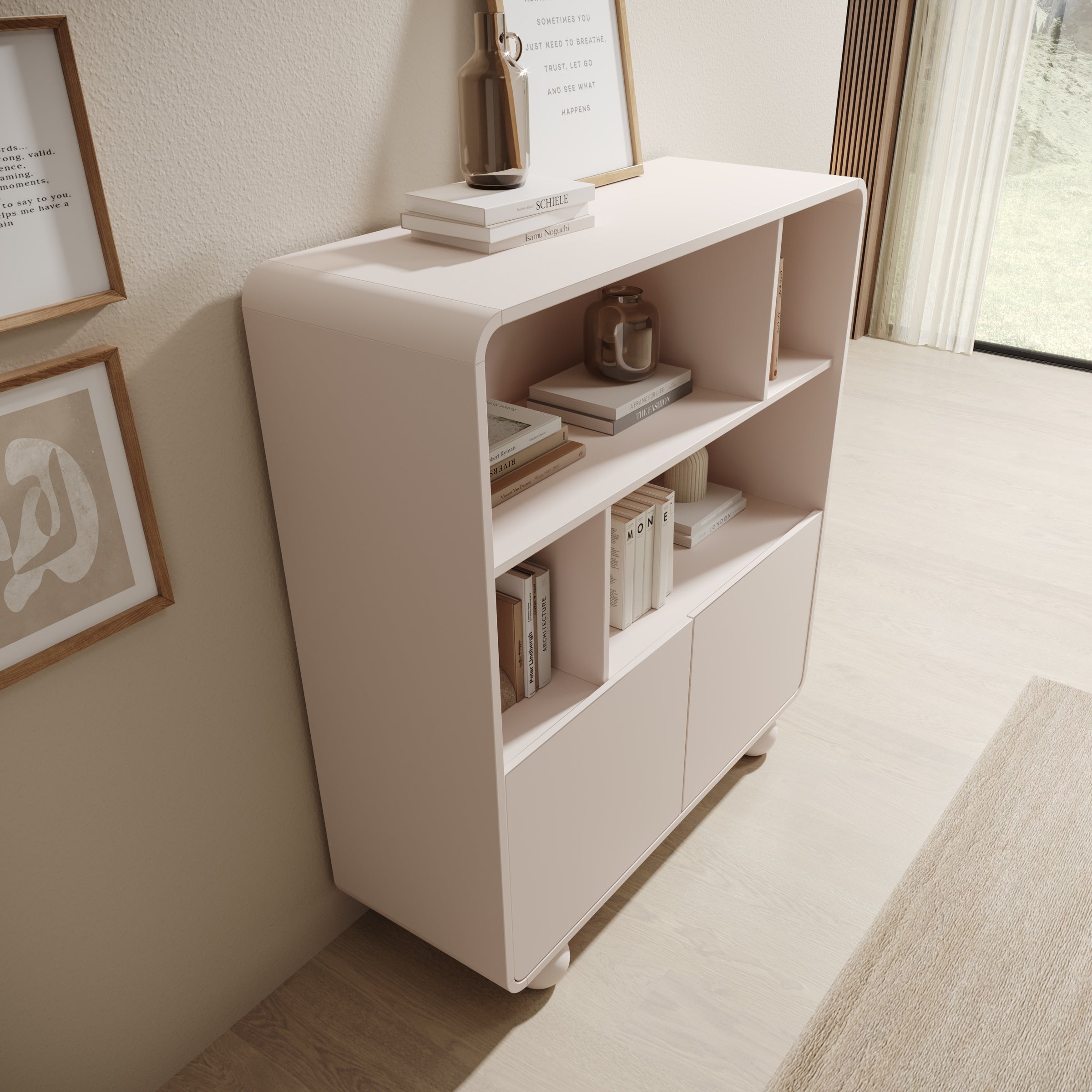 Anobo - Boekenkast - Beige - 108x39x121 cm