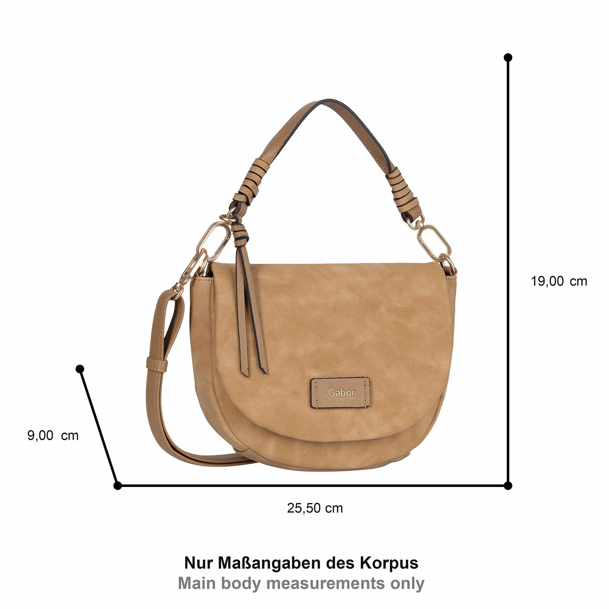 GABOR Henkeltasche Camel Lederimitat