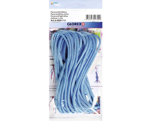 Paracord lichtblauw 2x4 mm 5 m