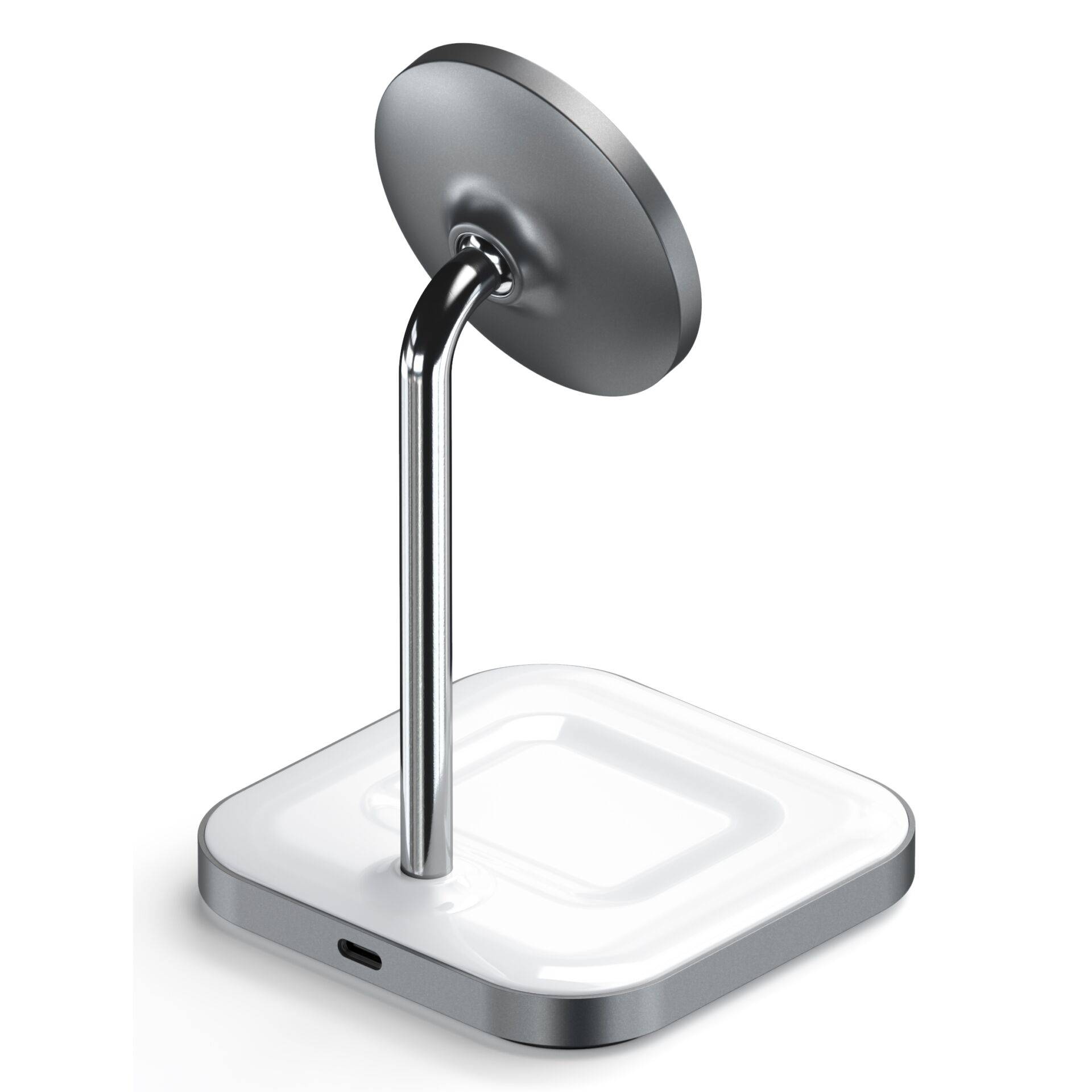 (7.5W) 2in1 MagSafe Ladegerät Qi Wireless Charger für Apple iPhone / Apple Airpods Ladestation (ST-WMCS2M) - Space Gray / Weiss