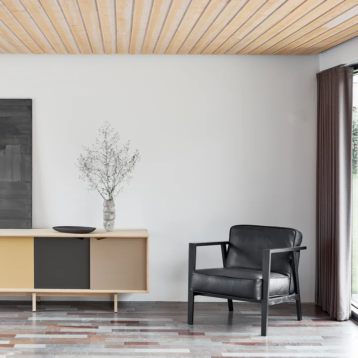 Andersen Furniture - LC1 Lounge Sessel, Eiche schwarz lackiert / Leder Sevilla schwarz 4001