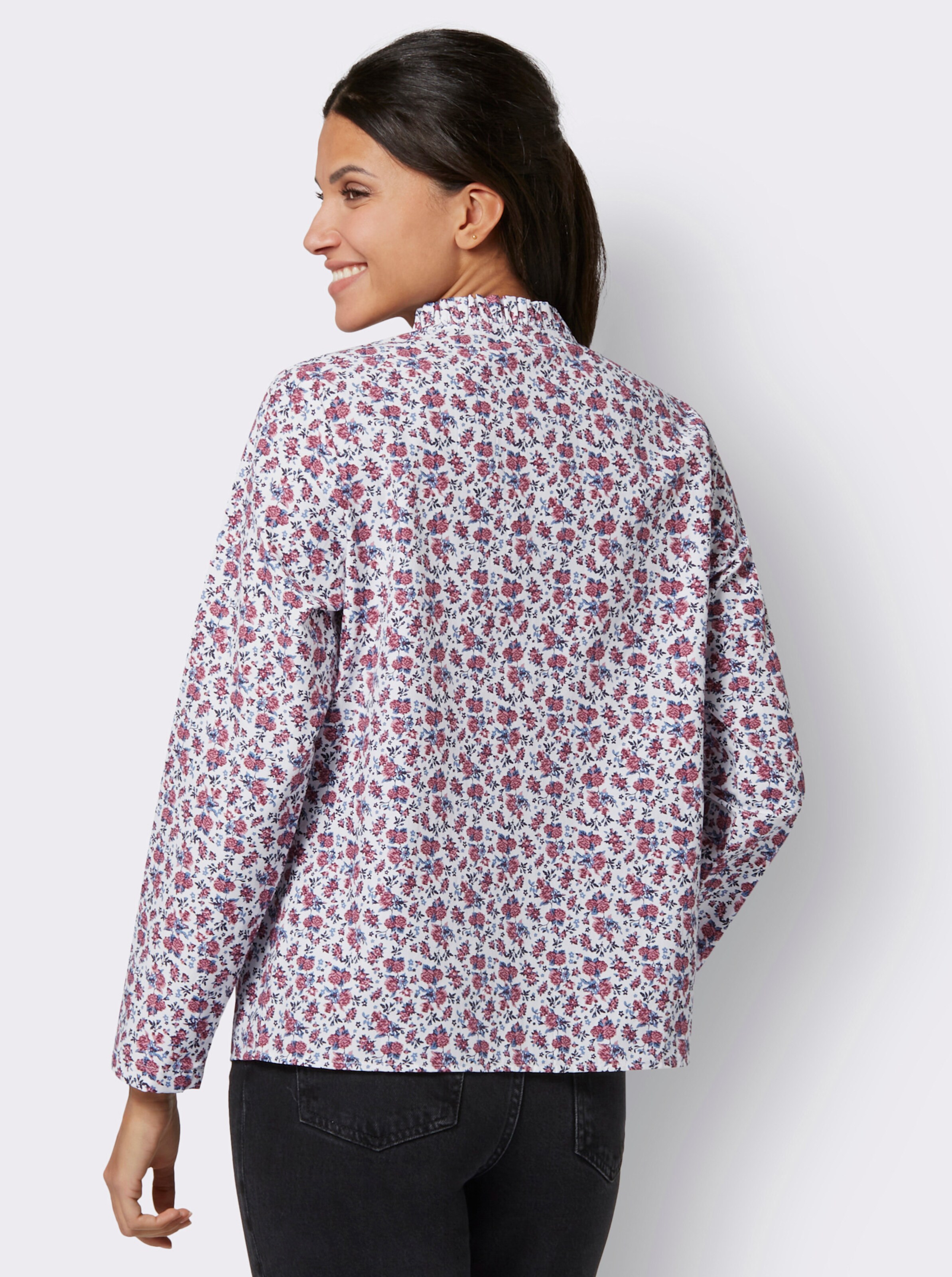 Langarm-Bluse mit Blümchen-Druck