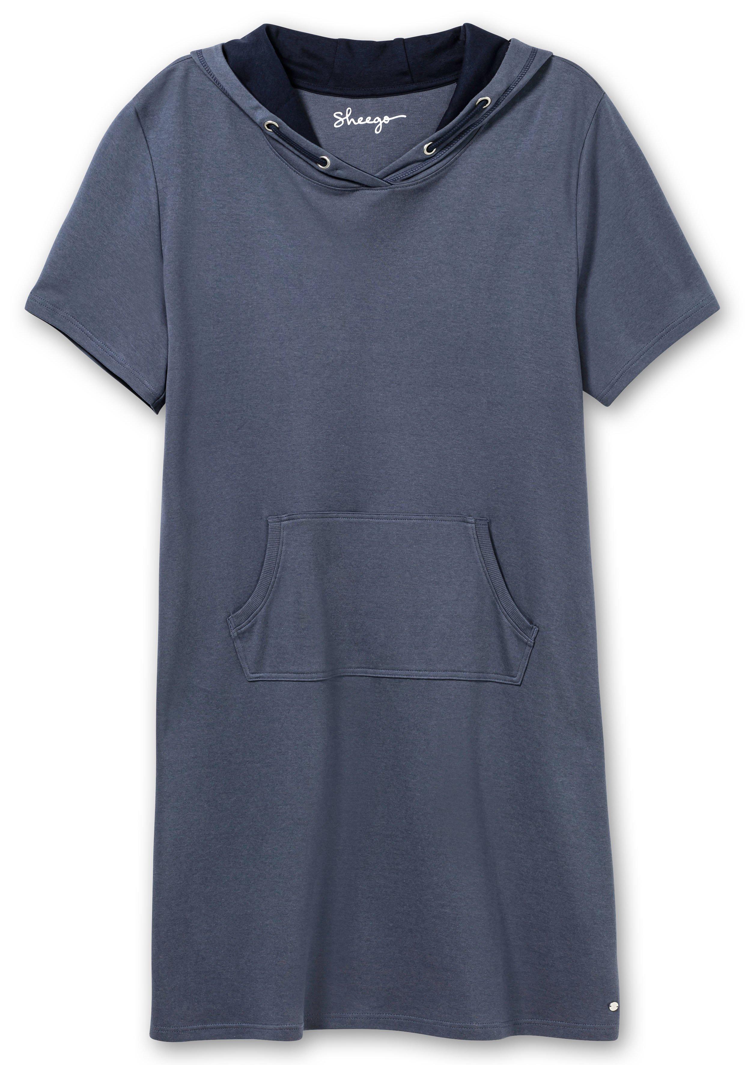 Relax-Shirtkleid mit Kängurutasche und Kapuze