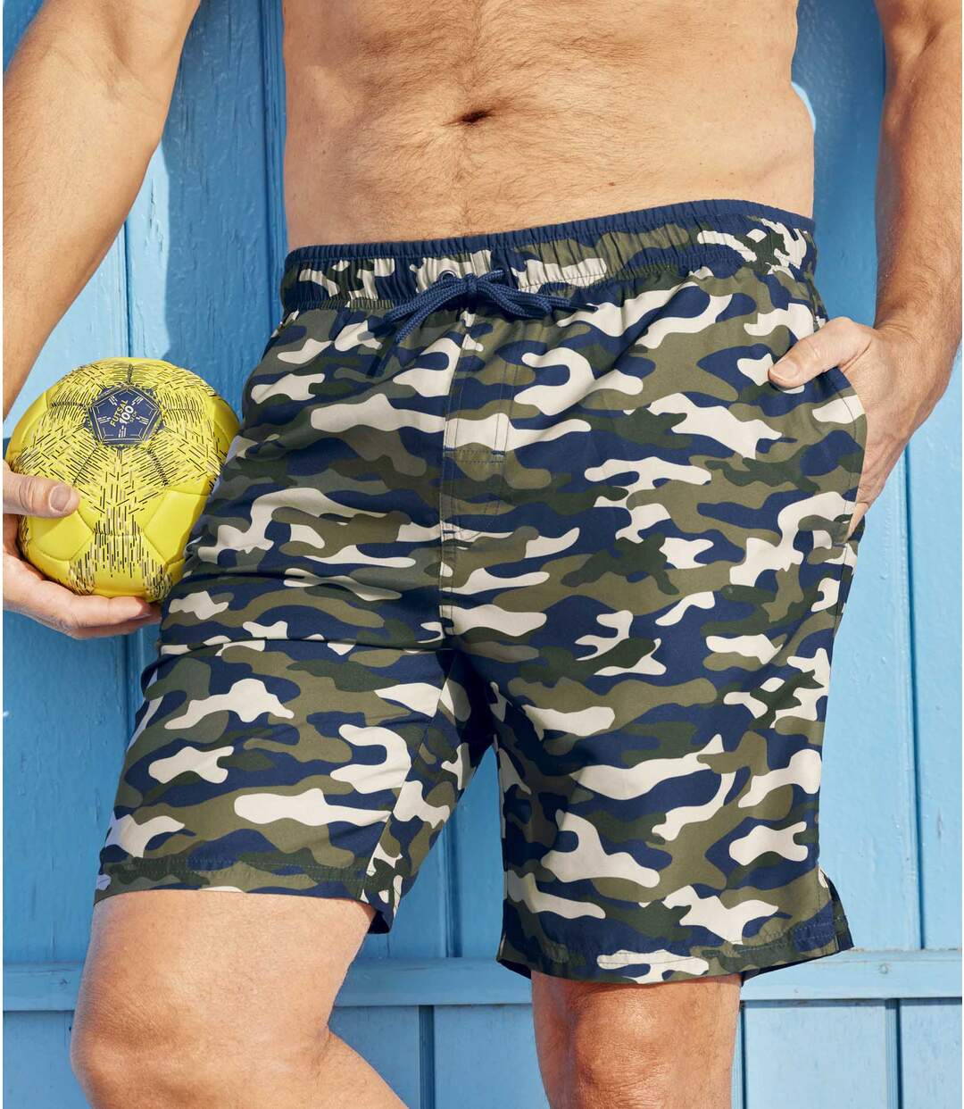 Lot de 2 Shorts de Bain Uni et Camouflage
