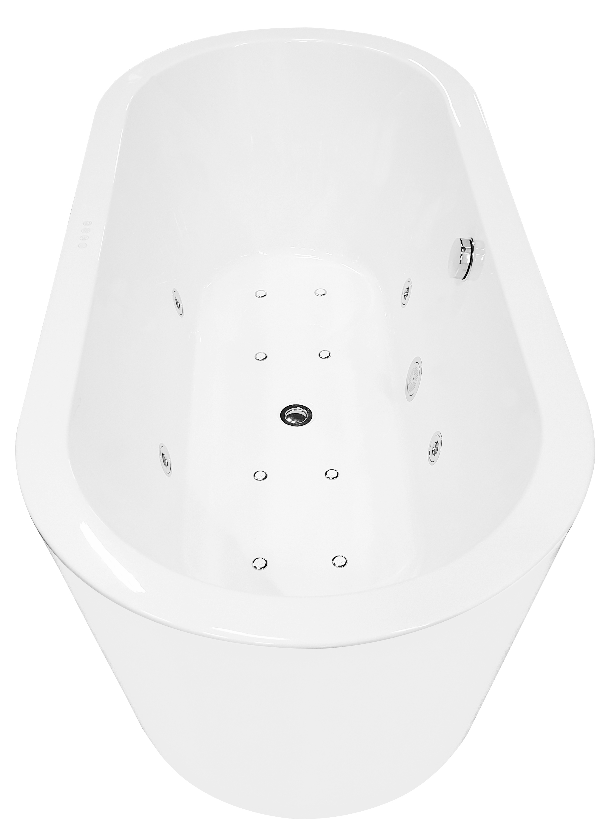 Mueller Vella vrijstaand whirlpool ligbad 170x80cm wit met waste