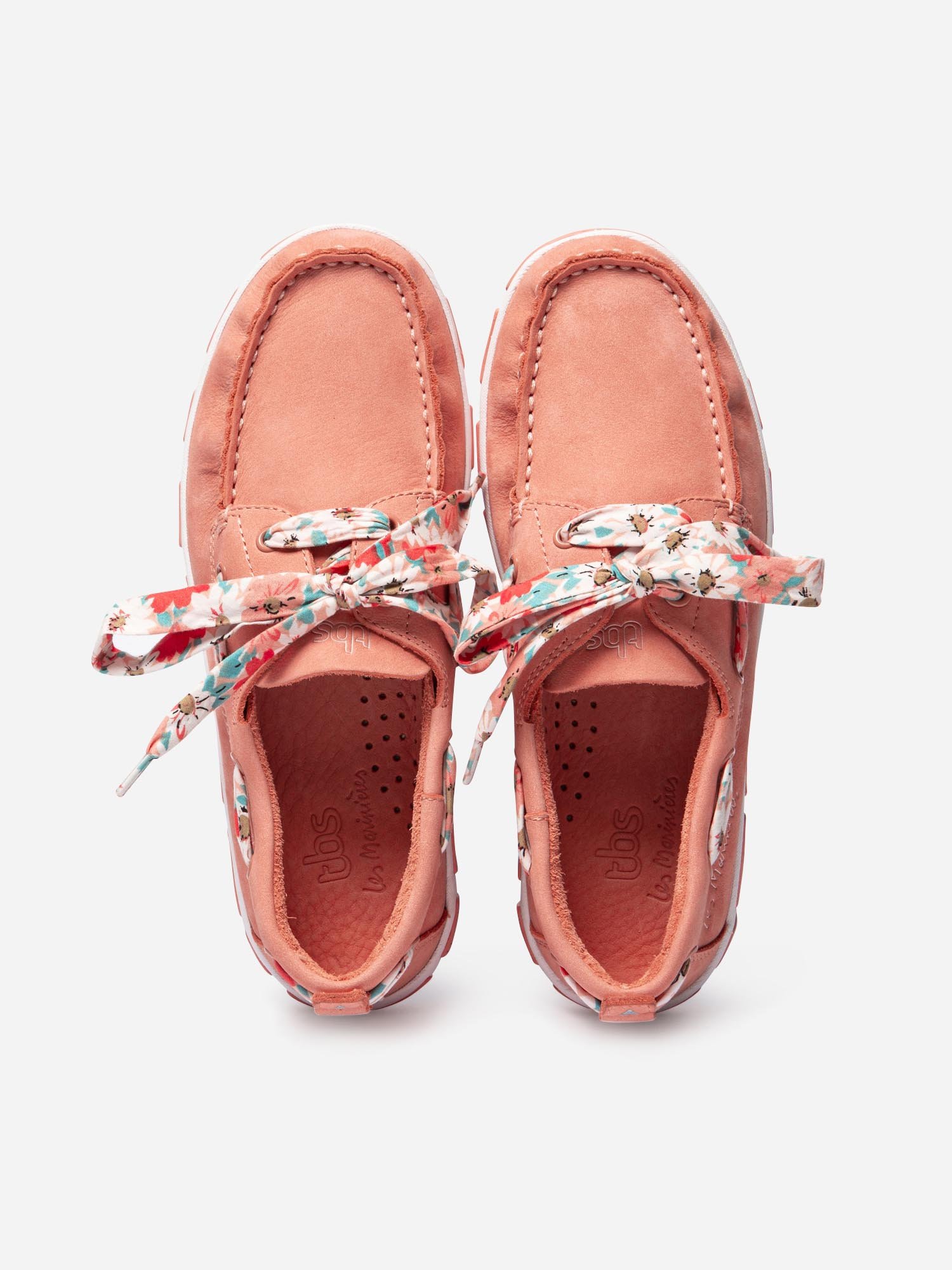 Chaussures Bateau Femme Cuir Orange