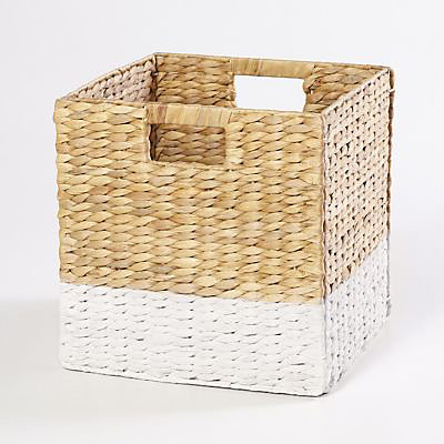 Boîte de rangement en fibre naturelle Mixxit coloris blanc