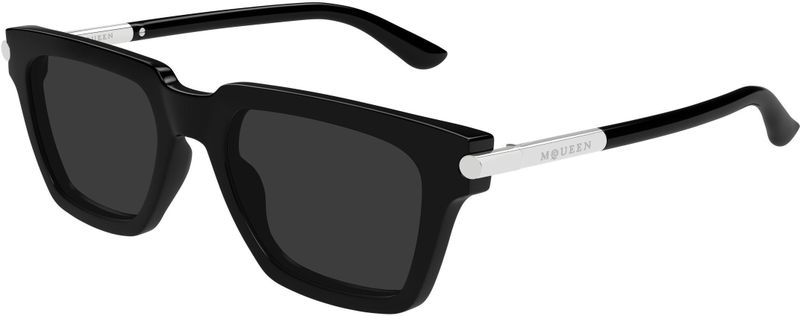 Alexander McQueen Man Alexander McQueen AM0519S 001 Zonnebrillen Acetaat Zwart Grijs Kwadraat