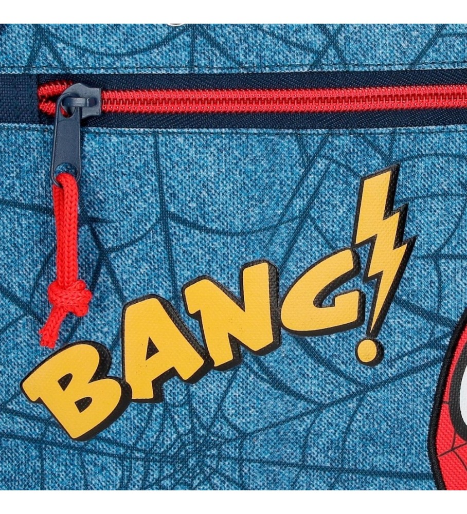 Mochila Joumma Homem-Aranha Jeans 28cm adaptável azul