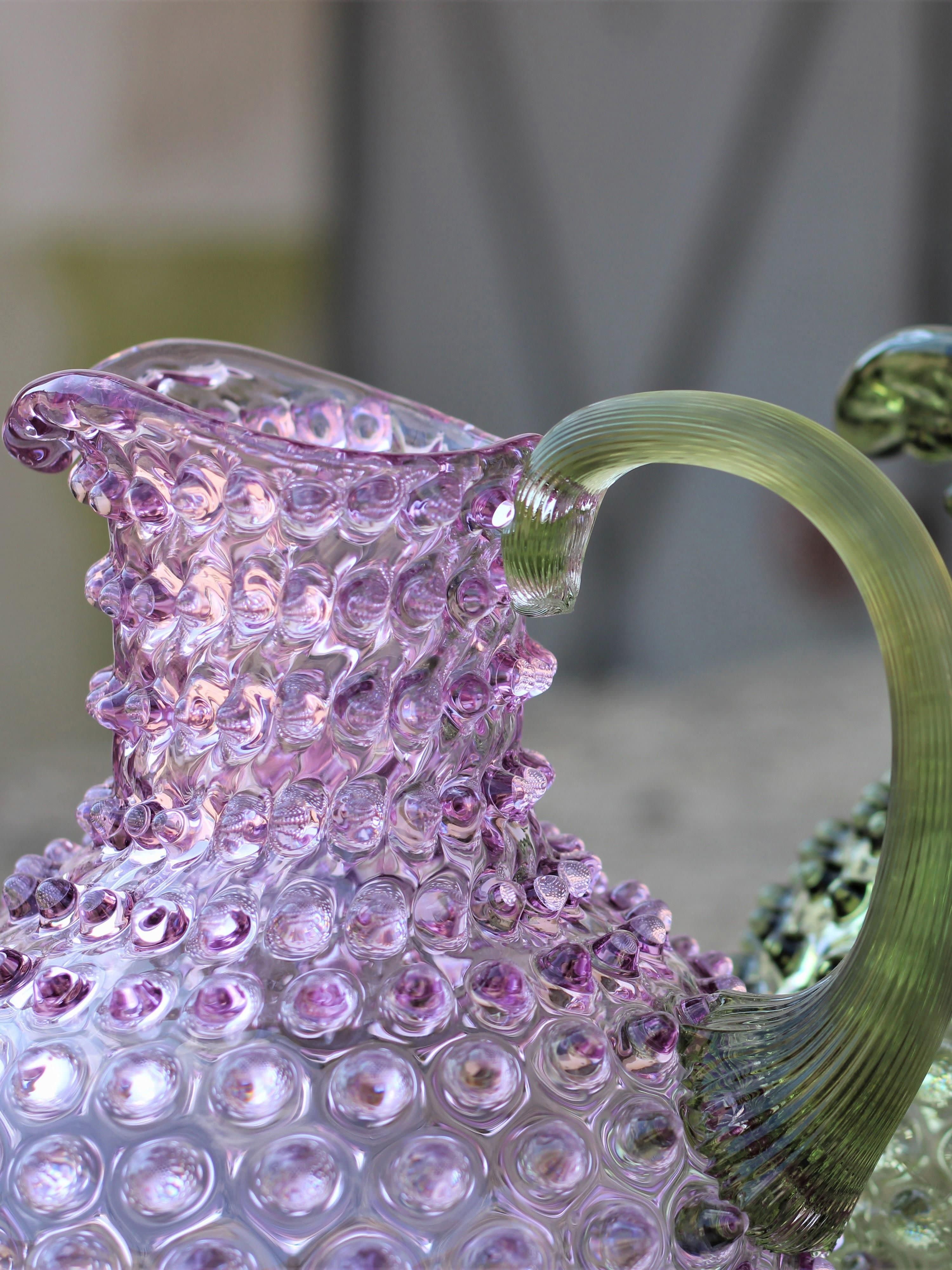 Mondgeblazen karaf Hobnail, 2 L