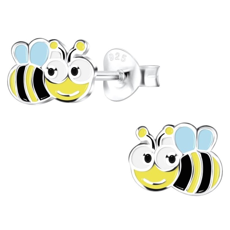 Boucle d'oreille abeille en argent 925/1000