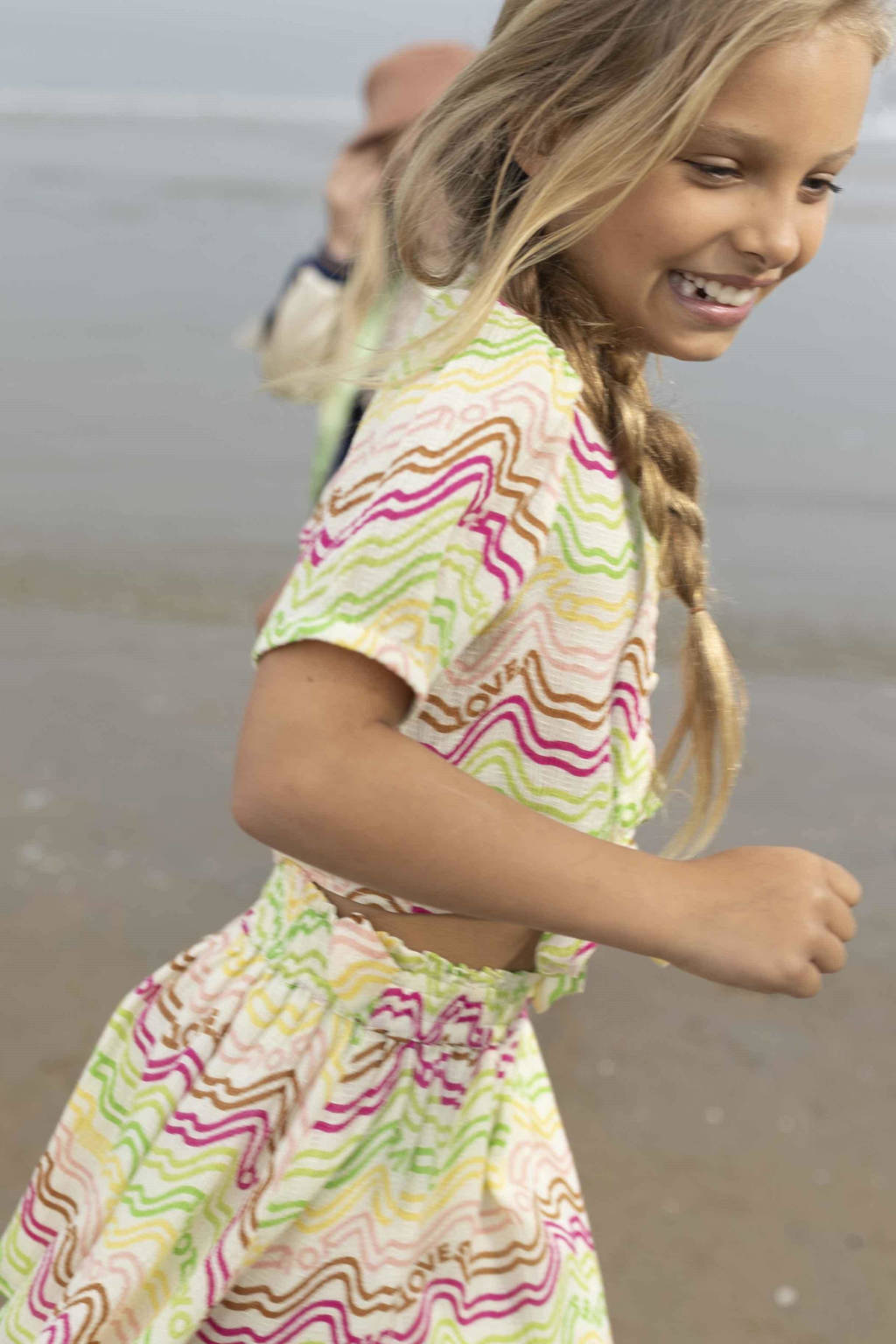 Like Flo rok met all over print en ceintuur multicolor