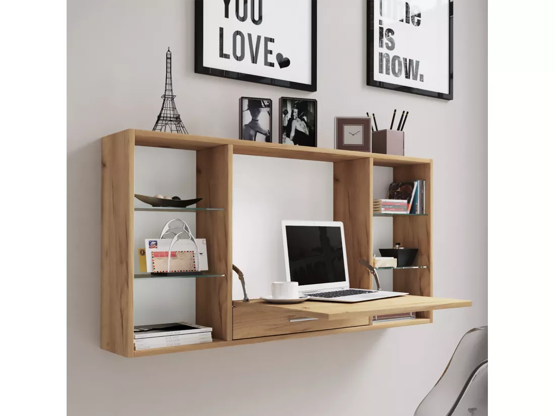 Bureau en bois Bureau mural Teala