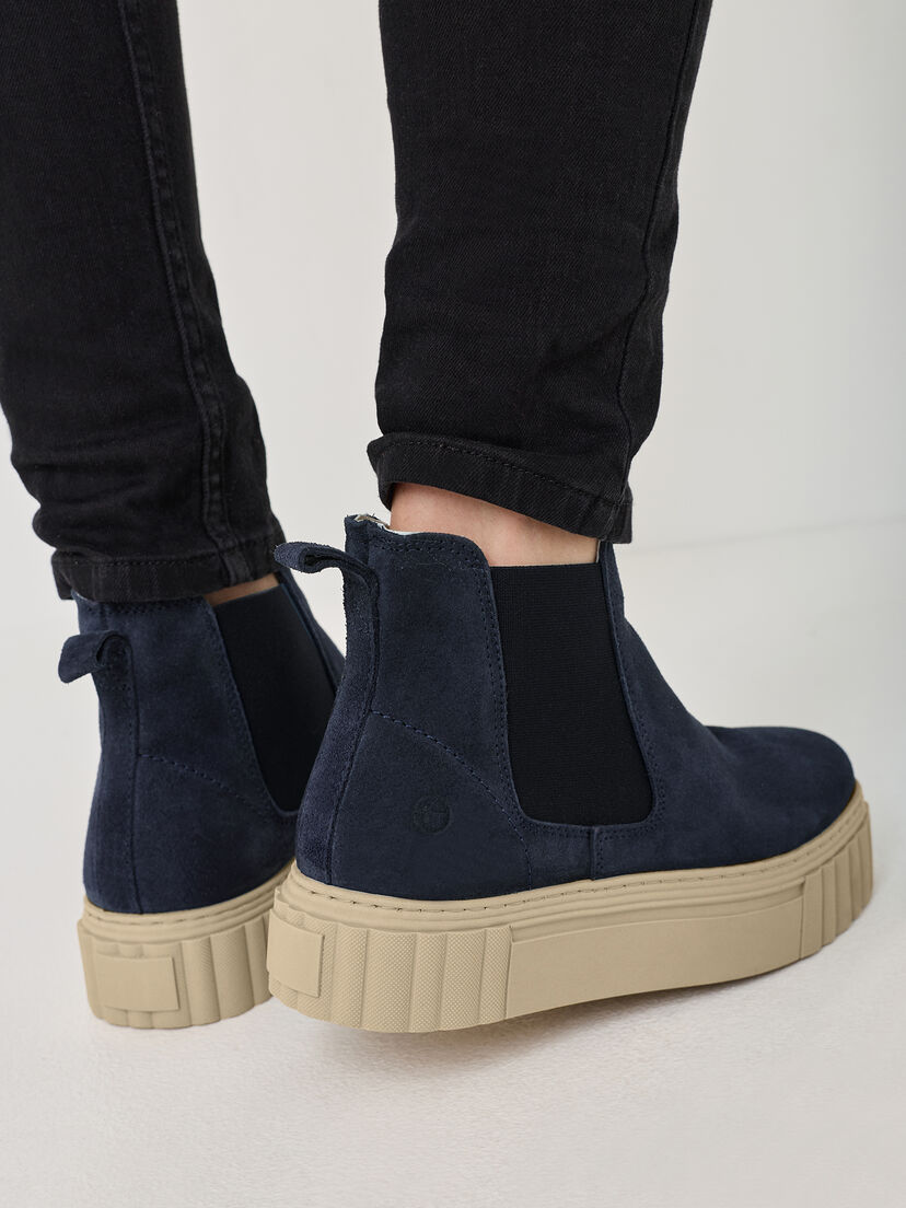 Leren Chelseaboot - blauw