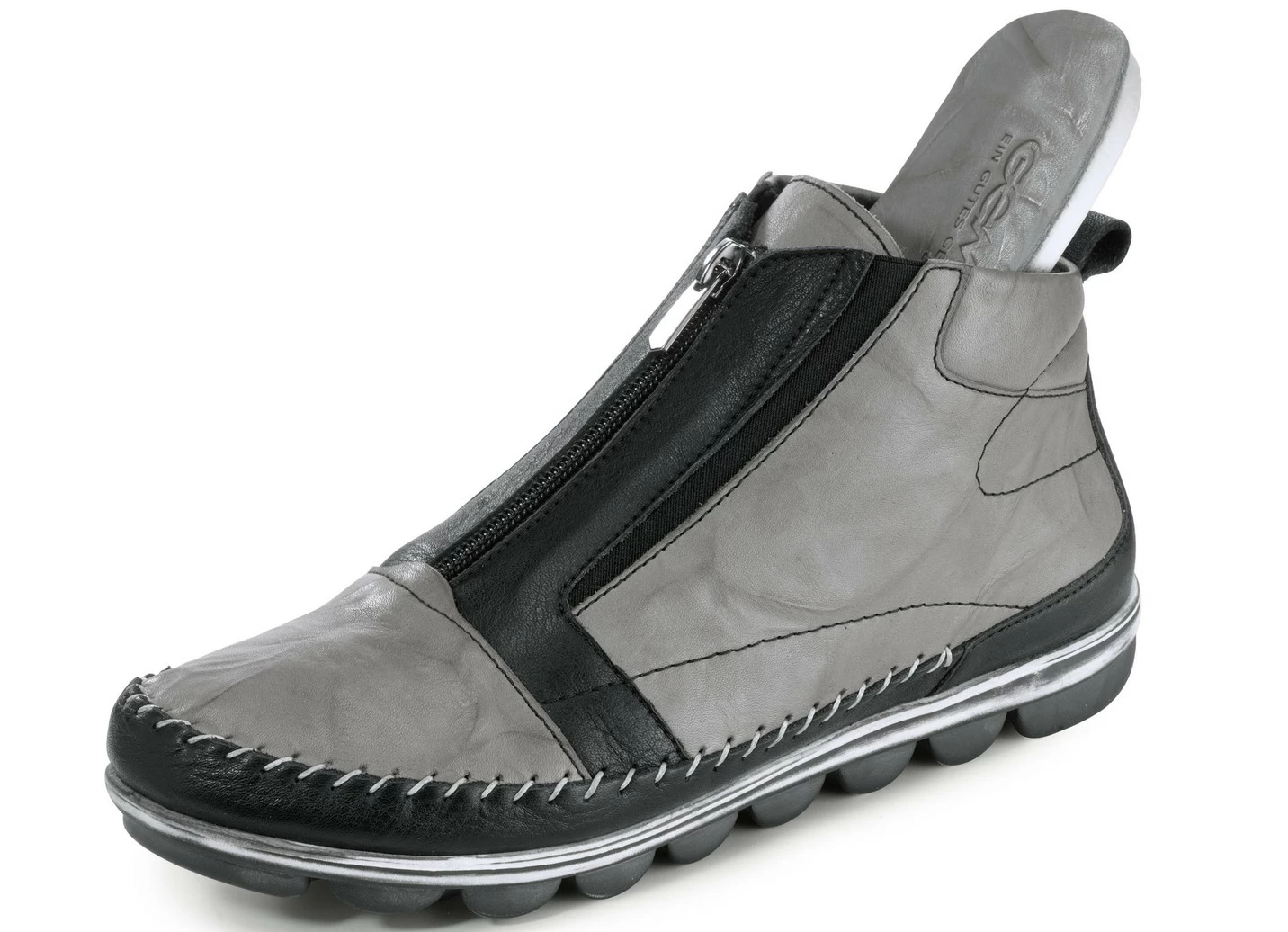 Gemini Mokassin-Bootie mit Knitter-Struktur