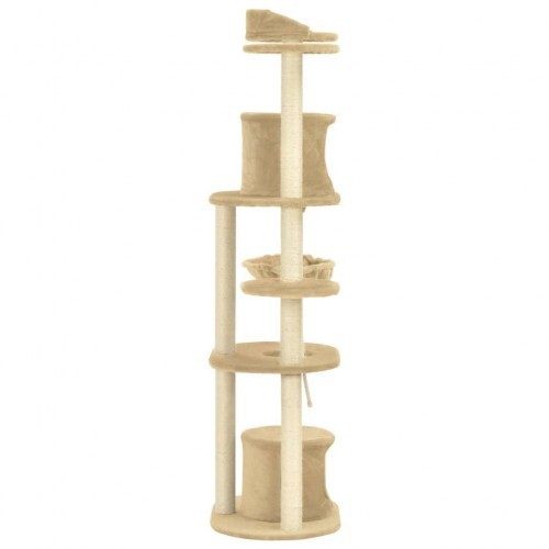 Arranhador de sisal bege para gatos