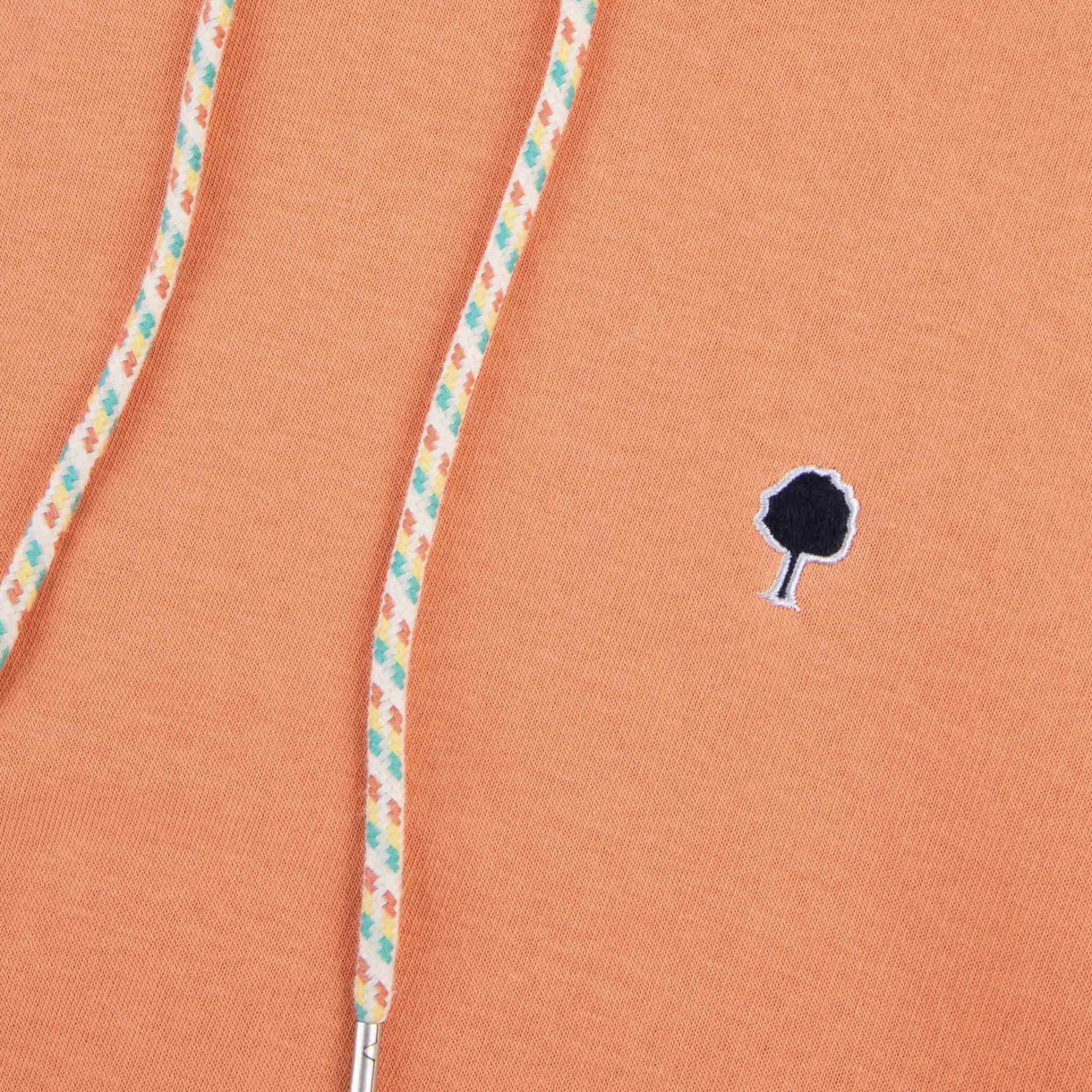 Sweat à capuche orange coton et coton recyclé - modèle dirac