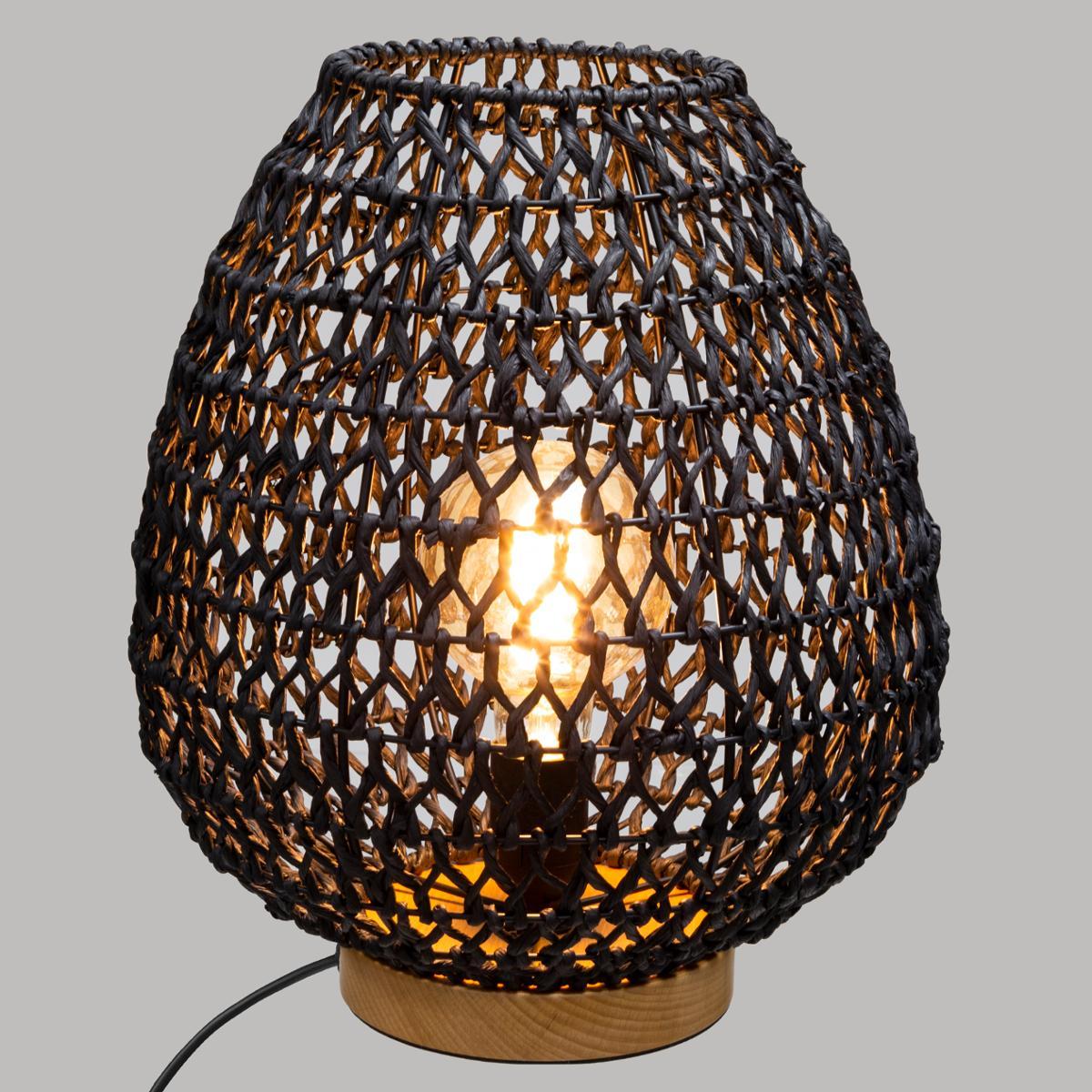 LAMPE METAL ET PAPIER ETEL NOIR H.35.5CM