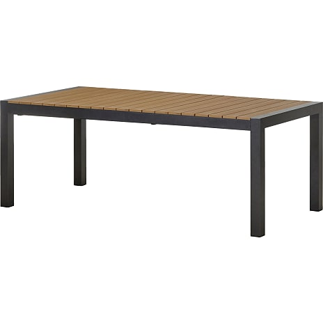 Canberra havemøbelsæt med 6 Carlton stole - teak look