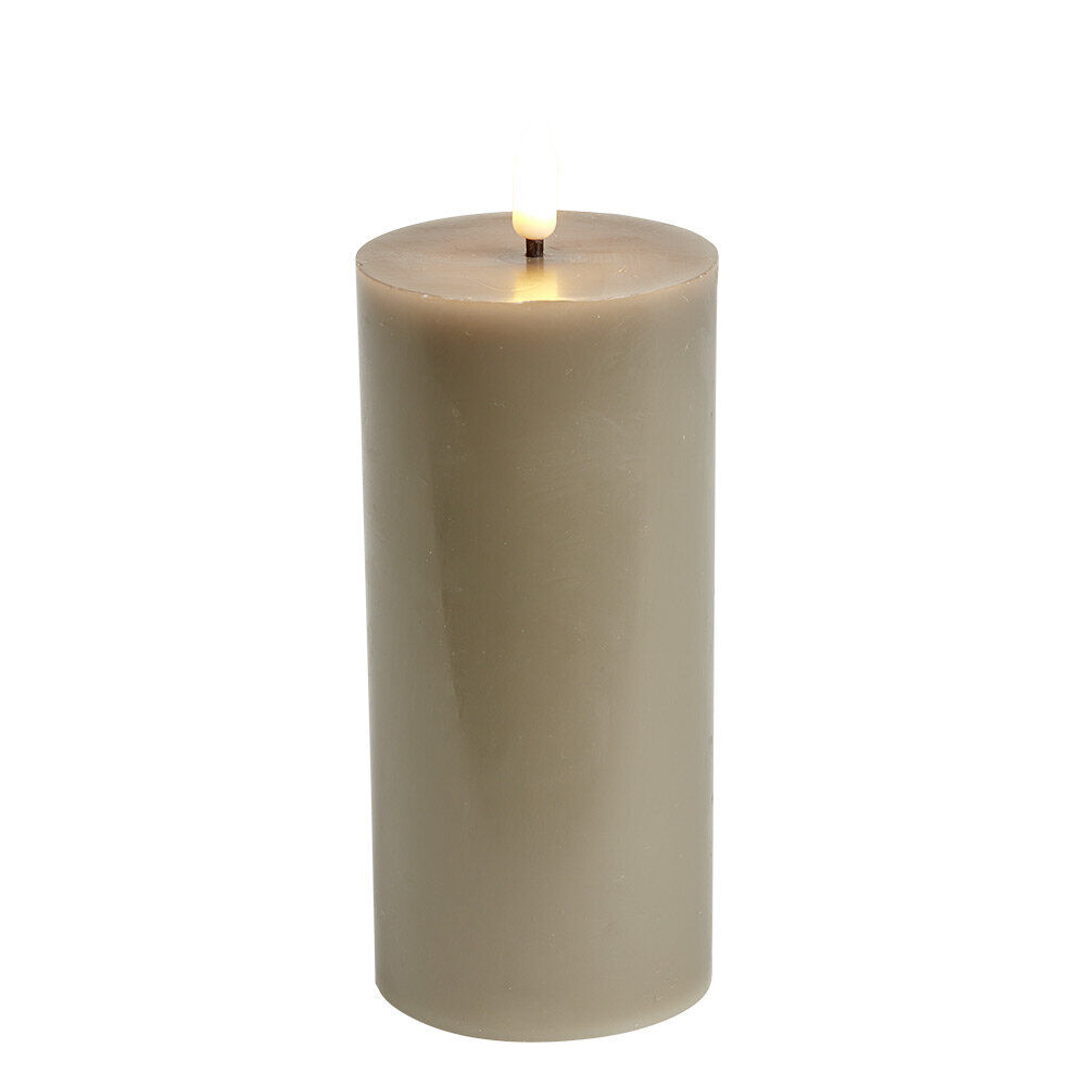 Bougie pilier à LED gris Ø7xH15cm