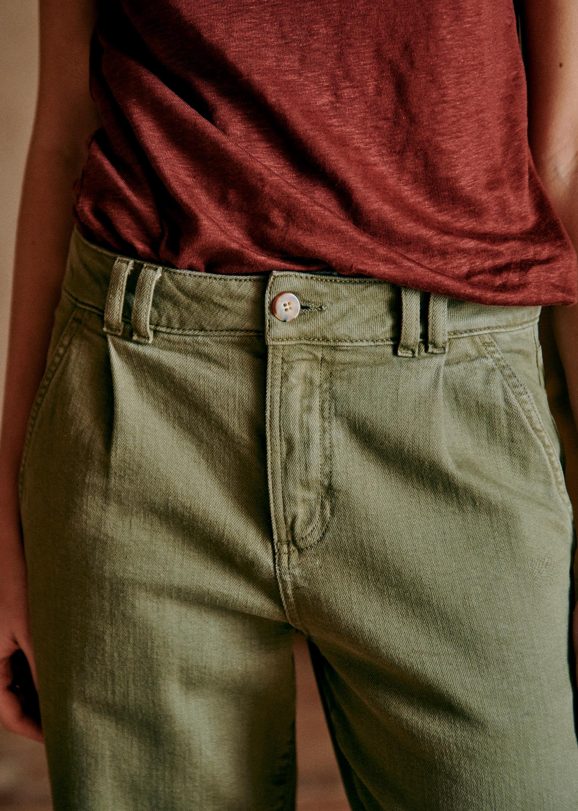 Pantalon Manu - Kaki - E-SHOP/BAS Pantalons 5905594