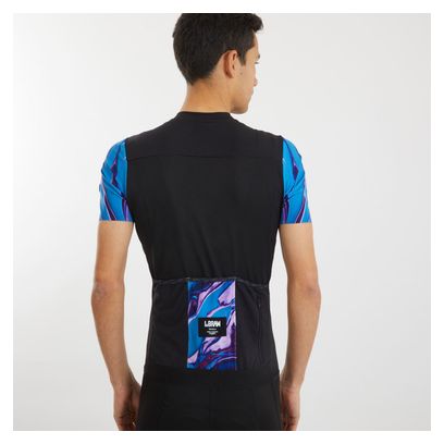 Maillot Manches Courtes LeBram Ventoux Pétrole Noir Bleu