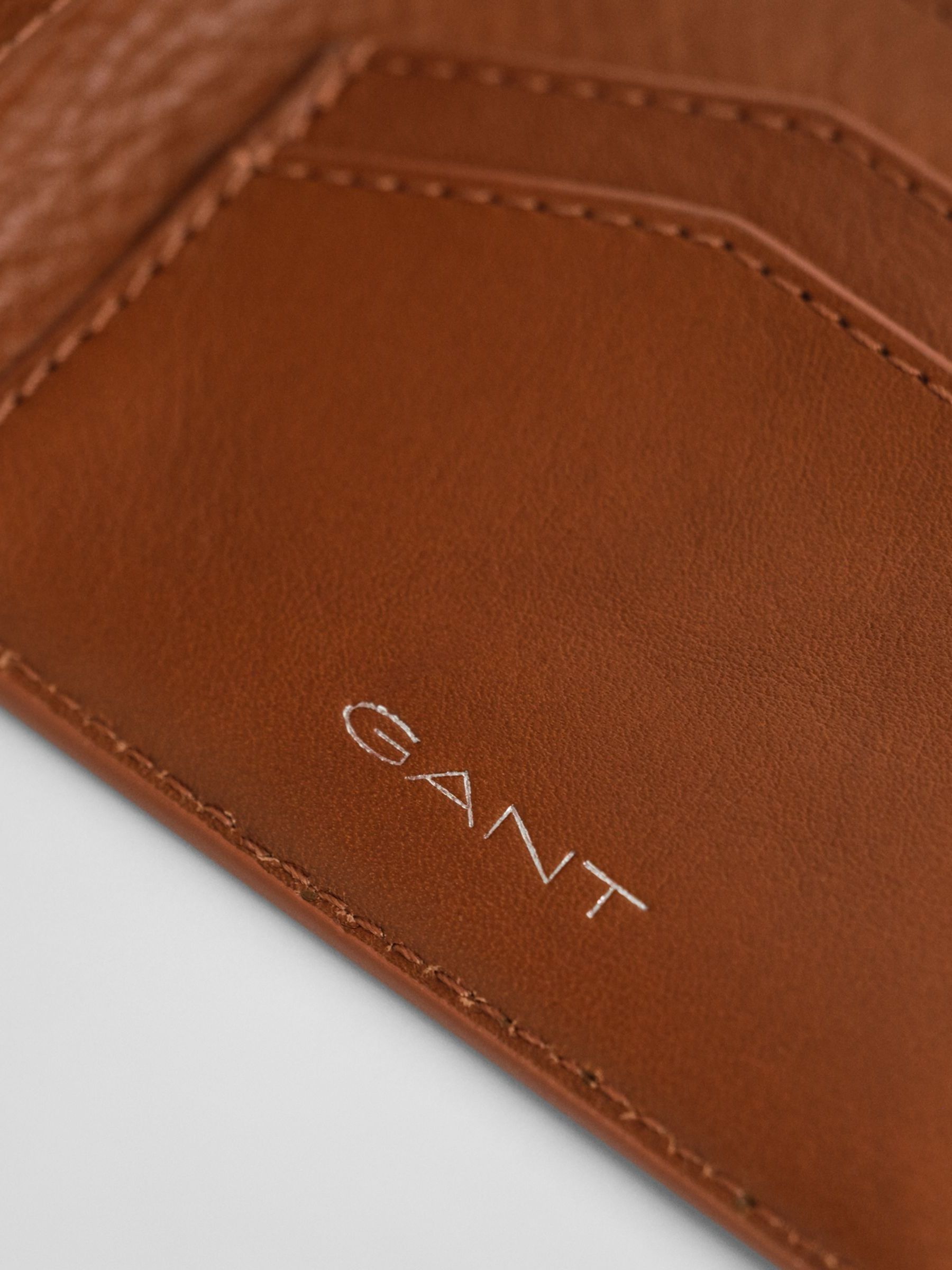 Bruin - GANT leren bifold-portemonnee