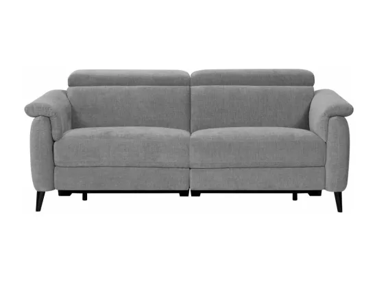 Canapé de relaxation électrique 3 places Olmia en tissu - Gris - L195 x P104 x H73cm - Loungitude