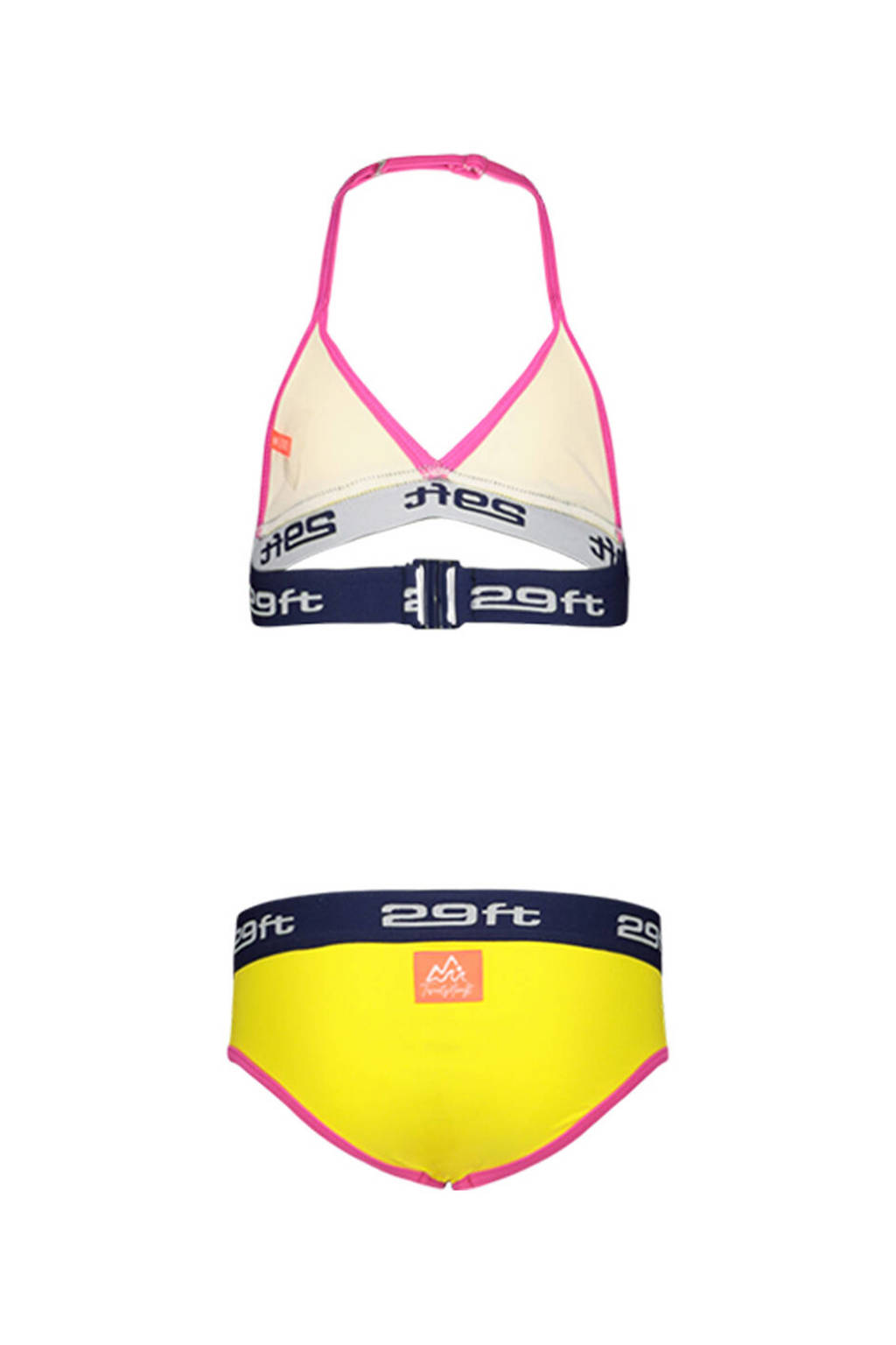 triangel bikini geel/donkerblauw