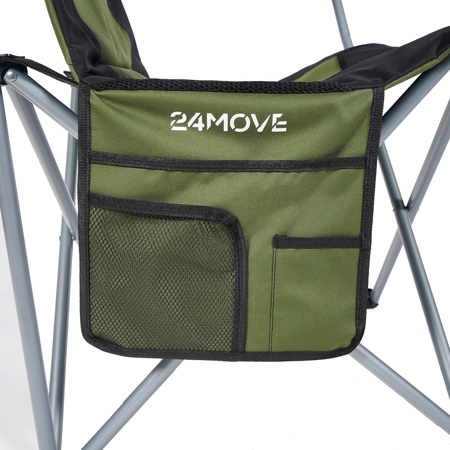 24MOVE® Campingstuhl Salvador faltbar Camping Klappstuhl gepolstert inkl. Tragetasche, bis 150kg belastbar, grün