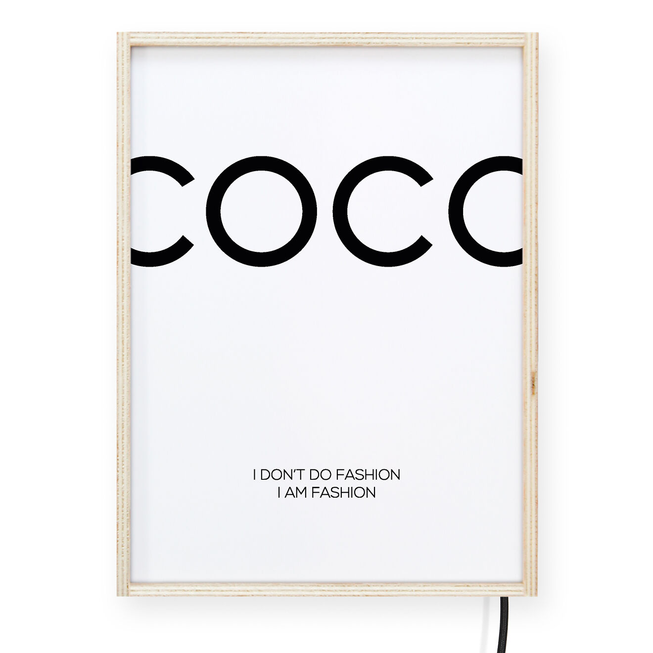 Velvet Atelier Tableau Coco Chanel noir/blanc - 40x30x10 cm