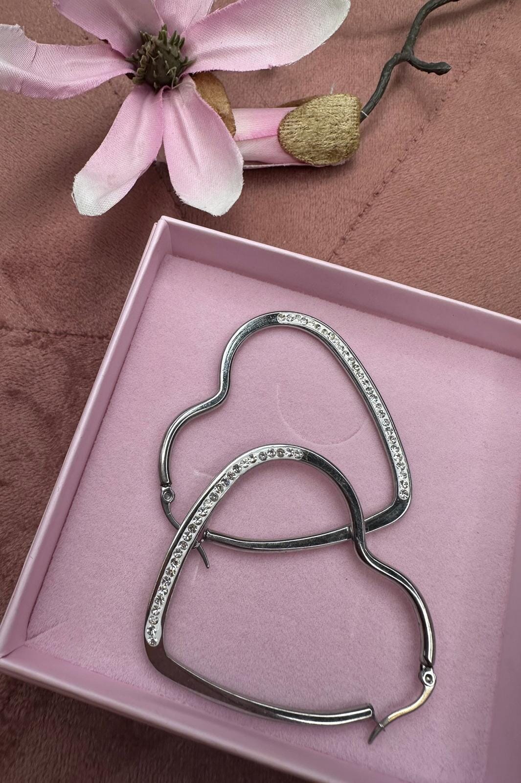 Mellow Moon Heart Hoop Stone forsoelvet