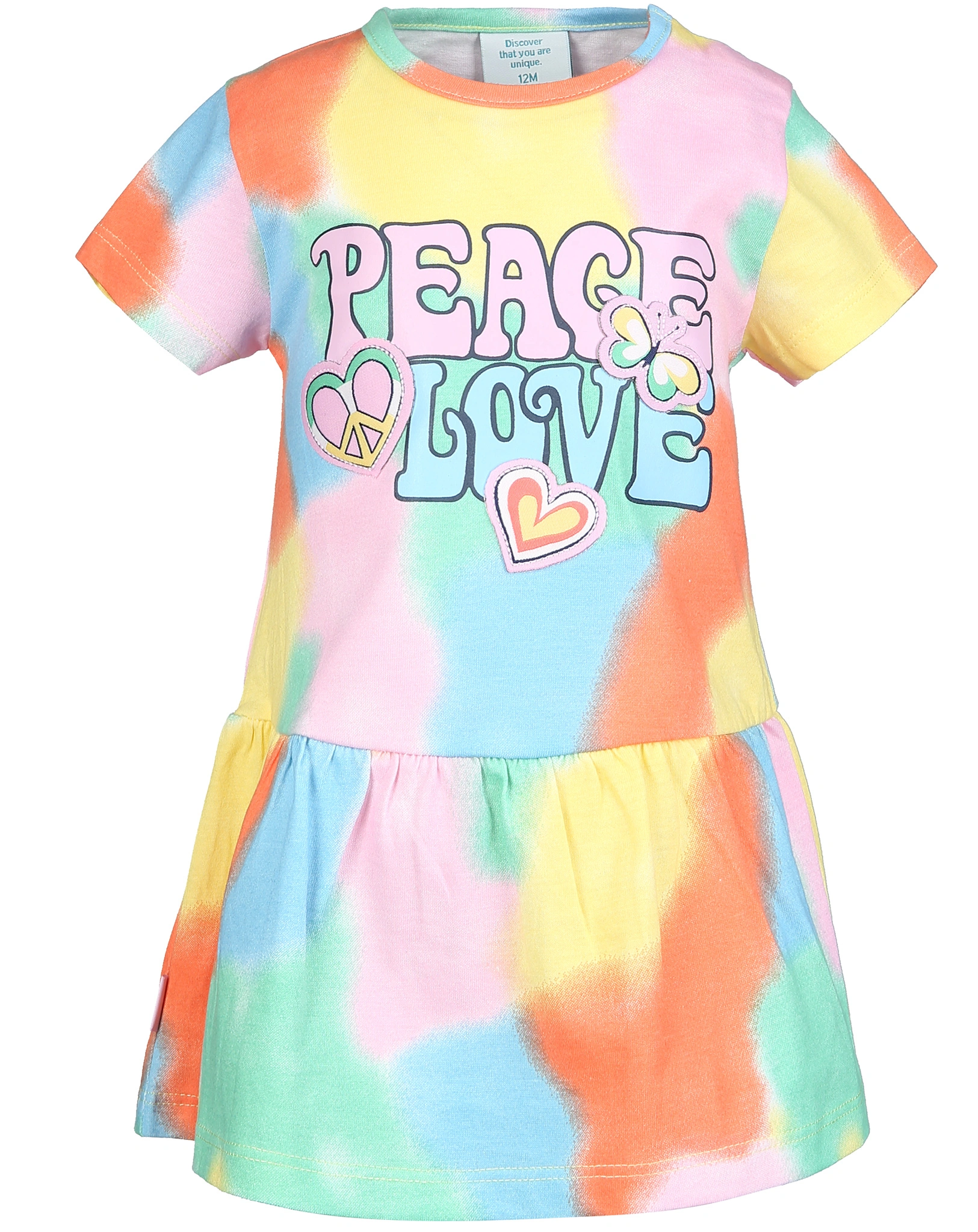 Kurzarmkleid PEACE LOVE in bunt