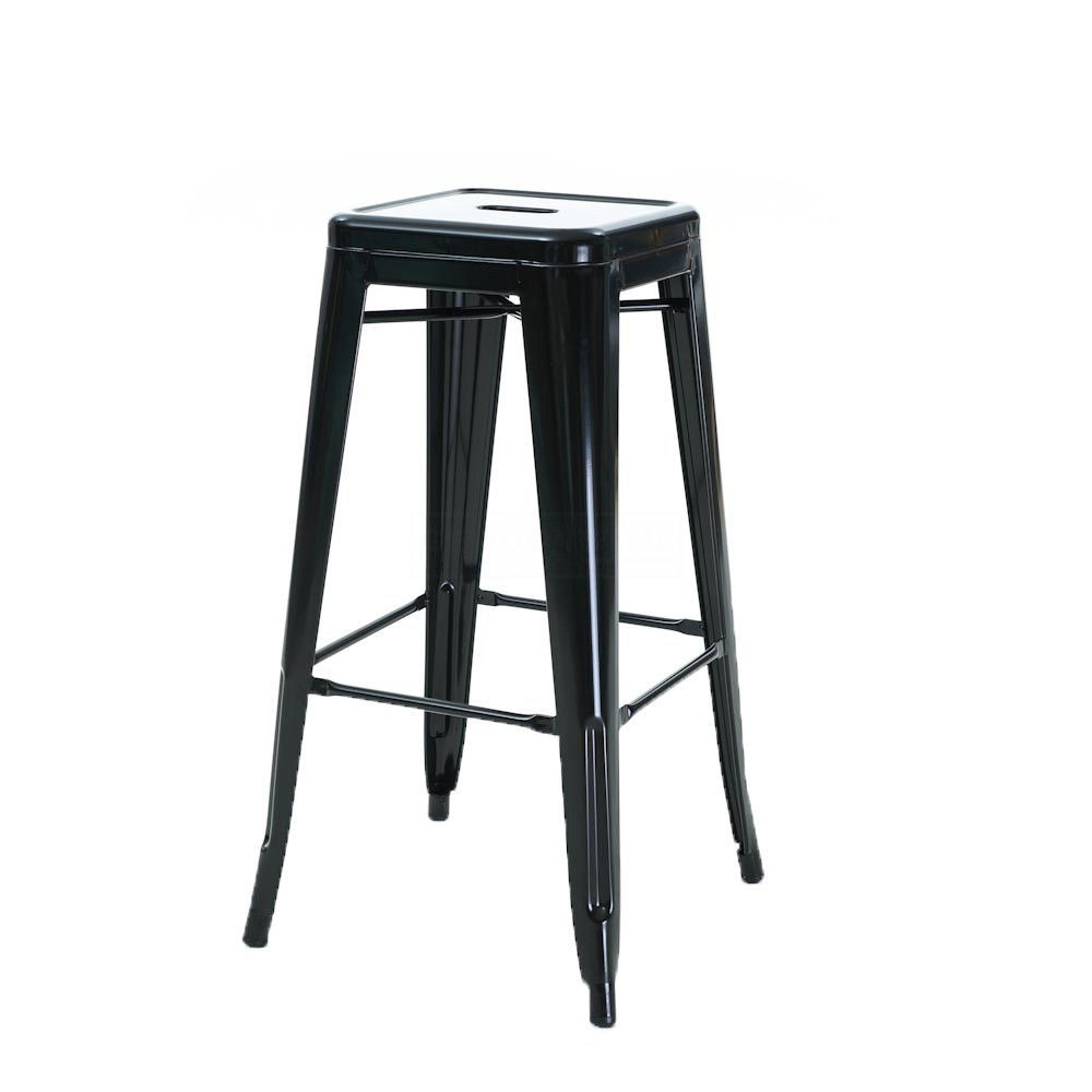 Metalen barkruk Café (zithoogte 65 cm) Zwart