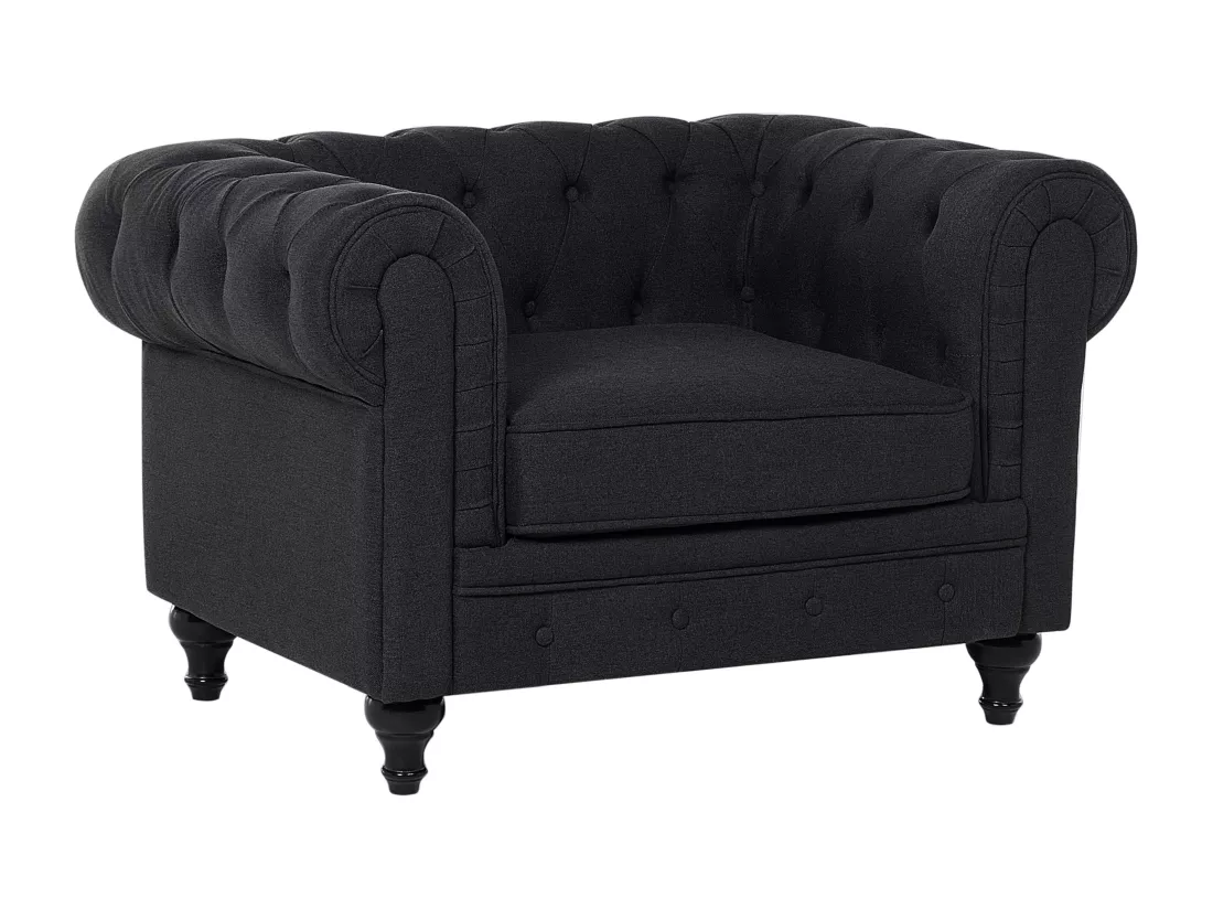 Fauteuil CHESTERFIELD Tissu Gris graphite