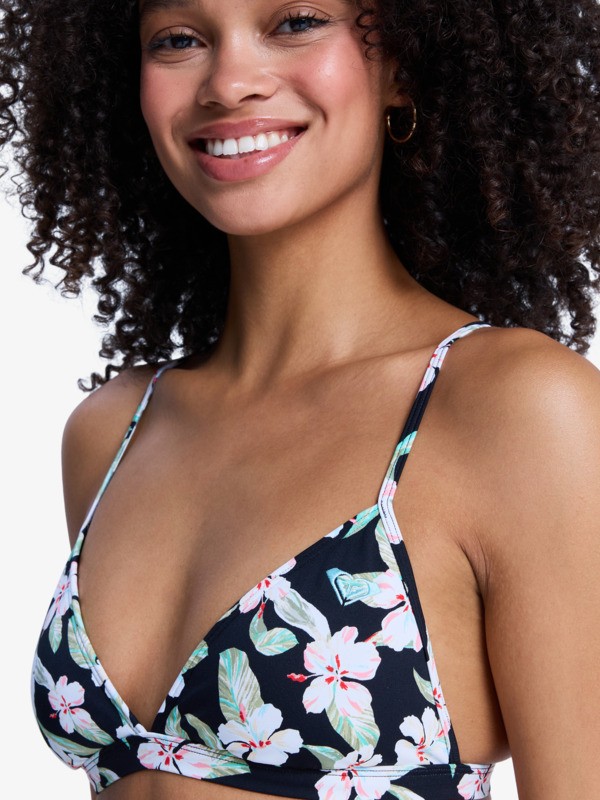 Printed Essentials Fixed Tri Haut de bikini triangle Noir Femme