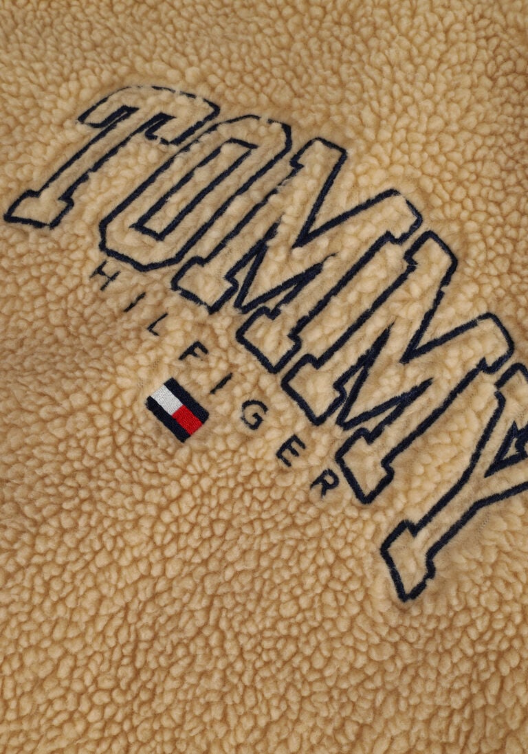 TOMMY HILFIGER beige tommy hilfiger jack sherpa overshirt