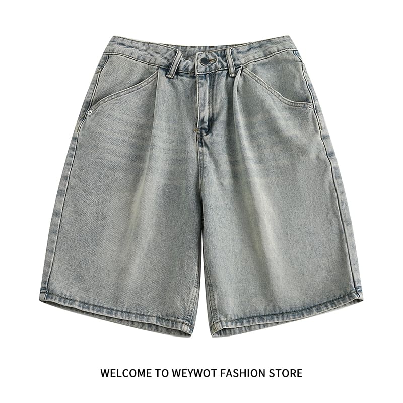 Sagidolls - Mid Rise Washed Denim Shorts