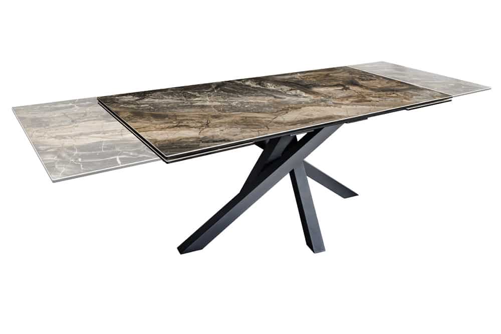 Ausziehbarer Esstisch MARVELOUS 180-220-260cm taupe Marmor Keramik made in Italy