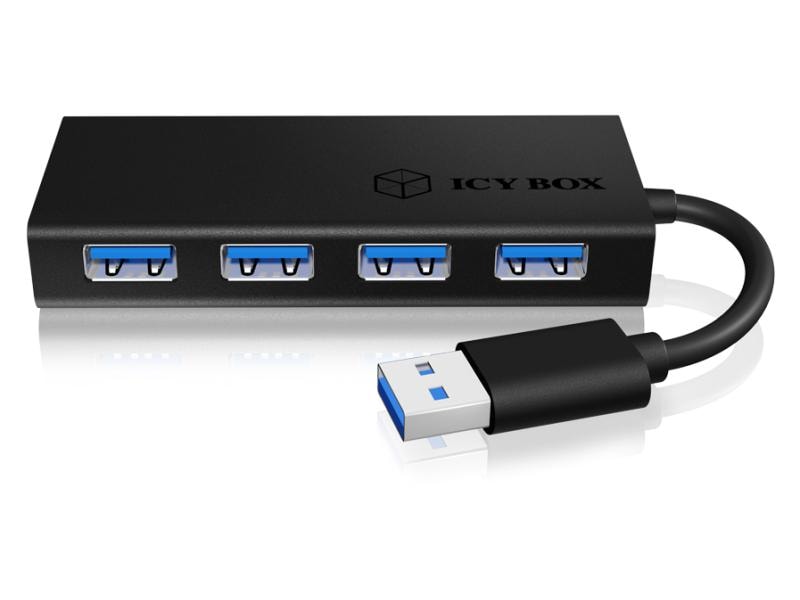 ICY BOX USB-Hub IB-AC6104-B USB-3.0-Hub mit vier Ports