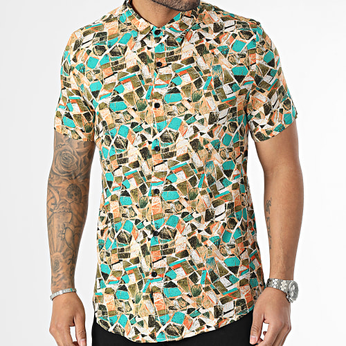 Chemise Manches Courtes Beige